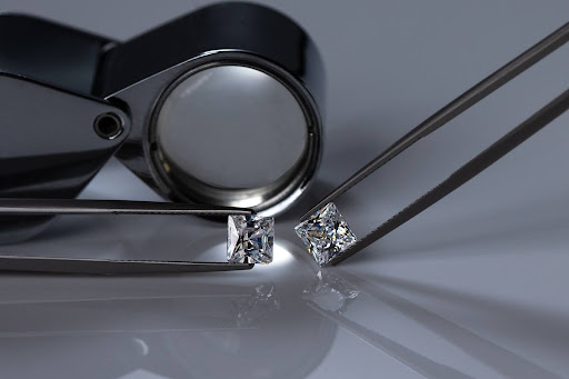 lab and natural diamonds shown together