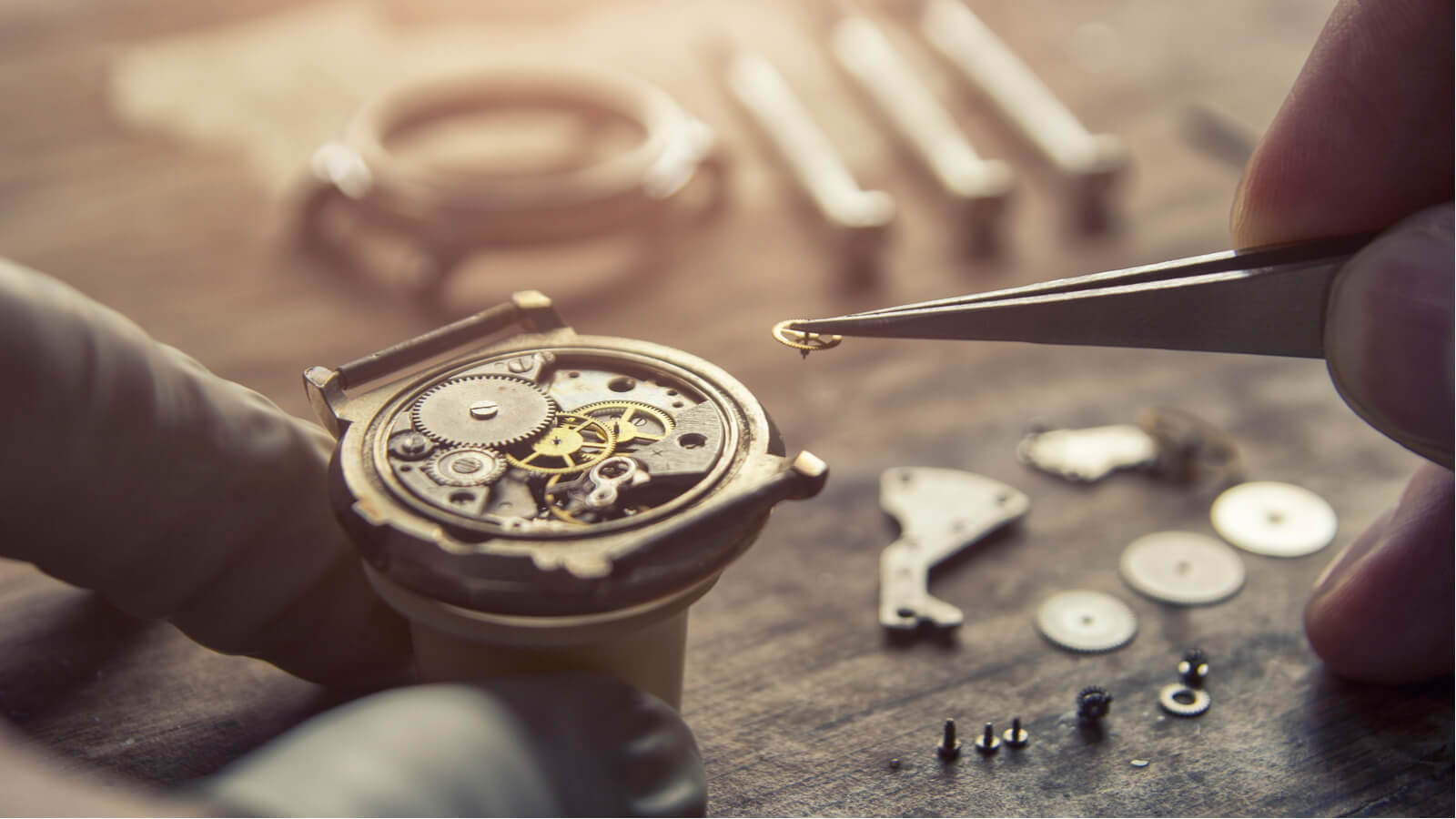 close up of a watch being repaired